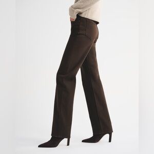 Abercrombie & Fitch Relaxed Dark Brown Women's High Rise Straight Leg Jeans